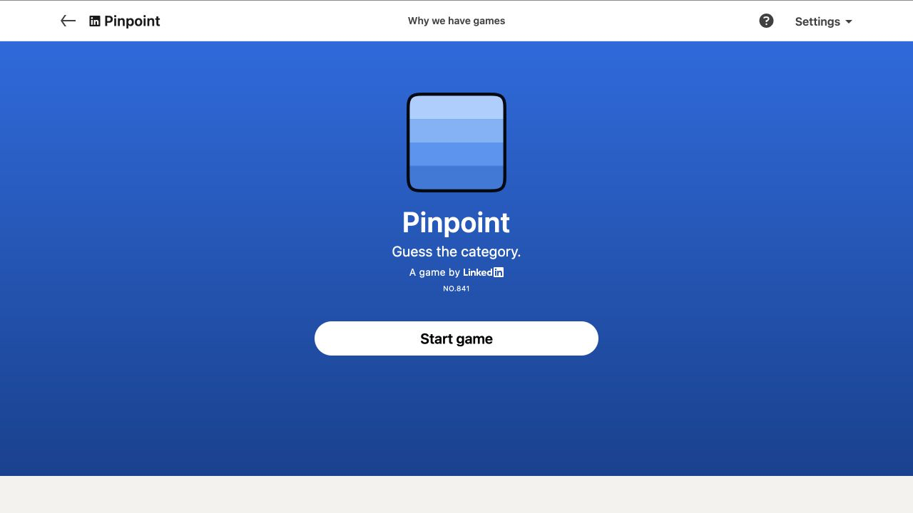 LinkedIn Pinpoint official start screen